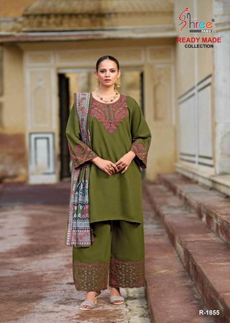 Shree R 1855 Cambric Cotton Ready Made Pakistani Salwar Suits Wholesale Clothing Distributors In India